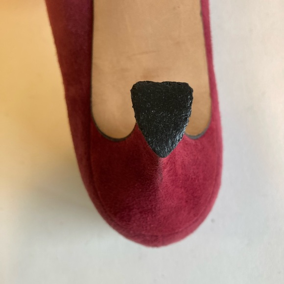 Bally Burgundy Suede Leather Heels size 9.5 - Picture 13 of 14